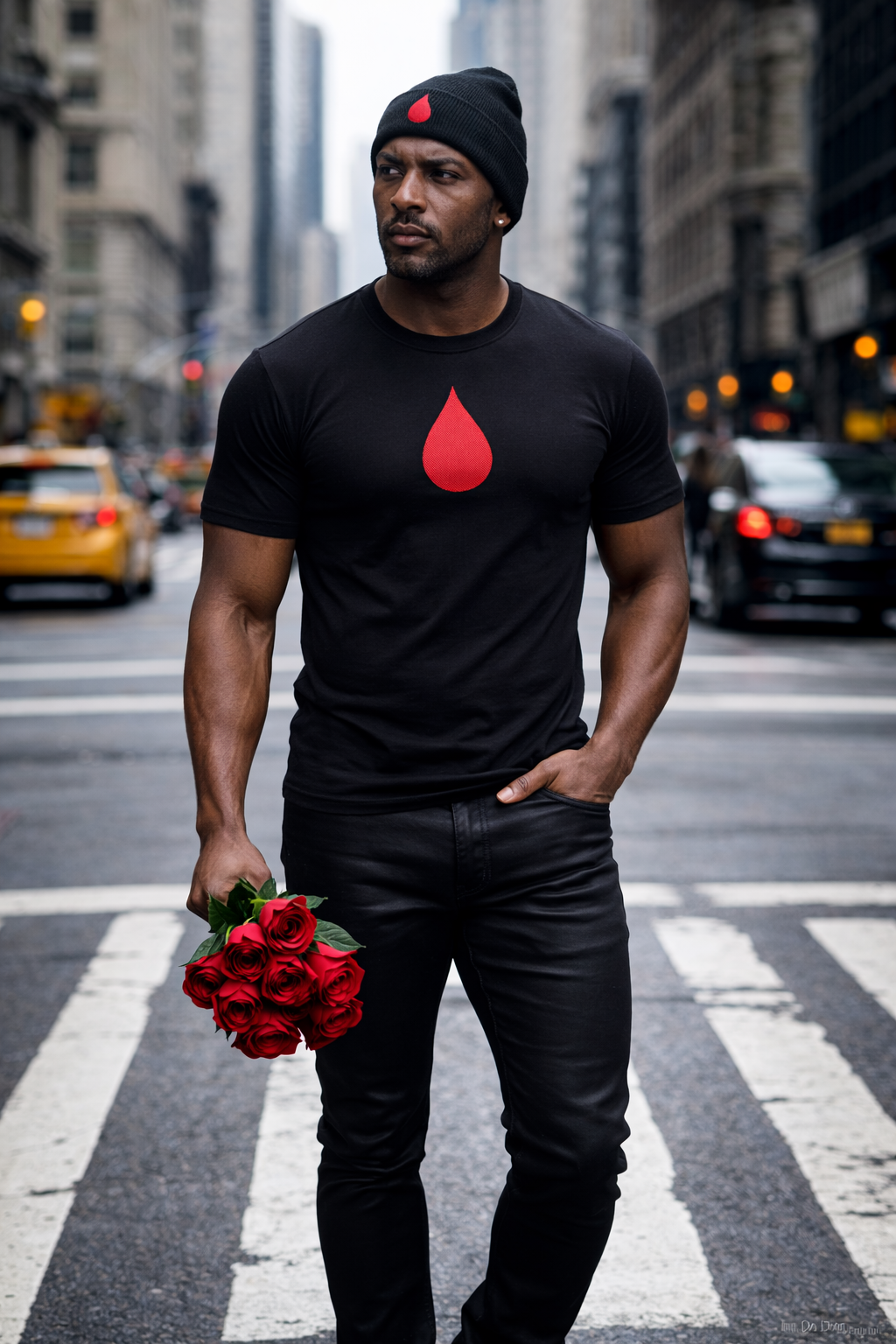 ONE DROP BLACK or WHITE EMBROIDERED SHORT SLEEVE  Unisex premium t-shirt