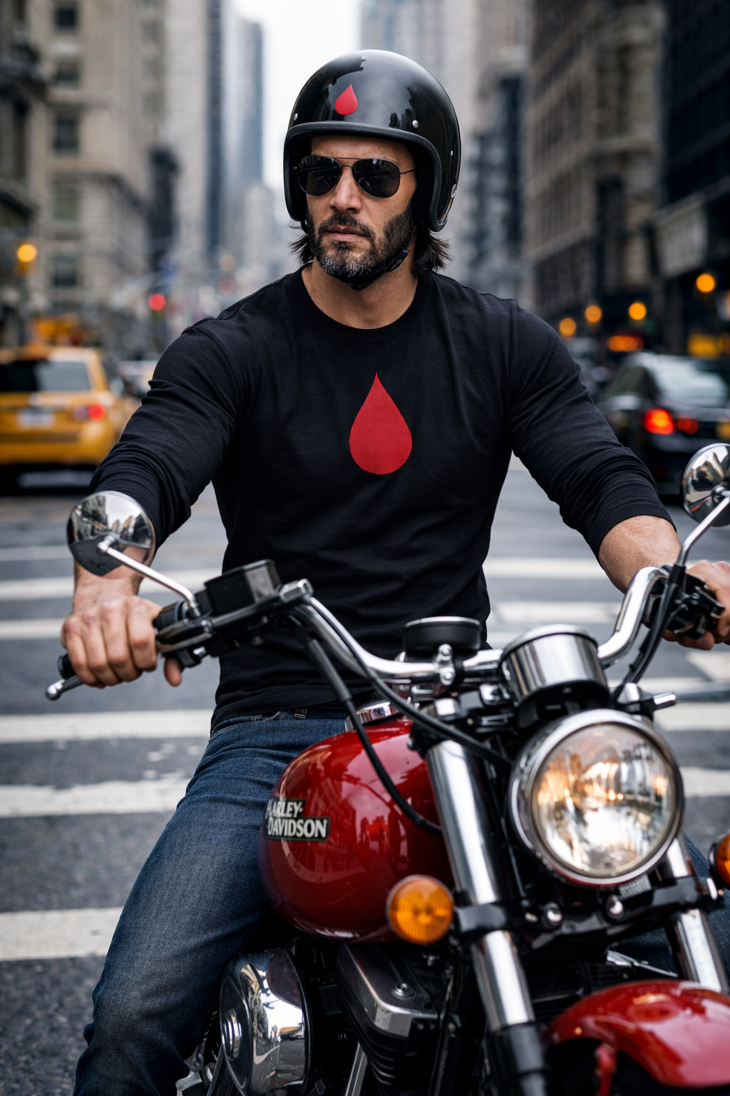 ONE DROP BLACK or WHITE EMBROIDERED  - Unisex Long Sleeve Tee